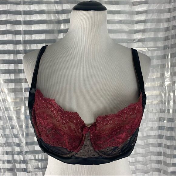 Adore Me Burgundy Lace Underwire Bra - Picture 1 of 8